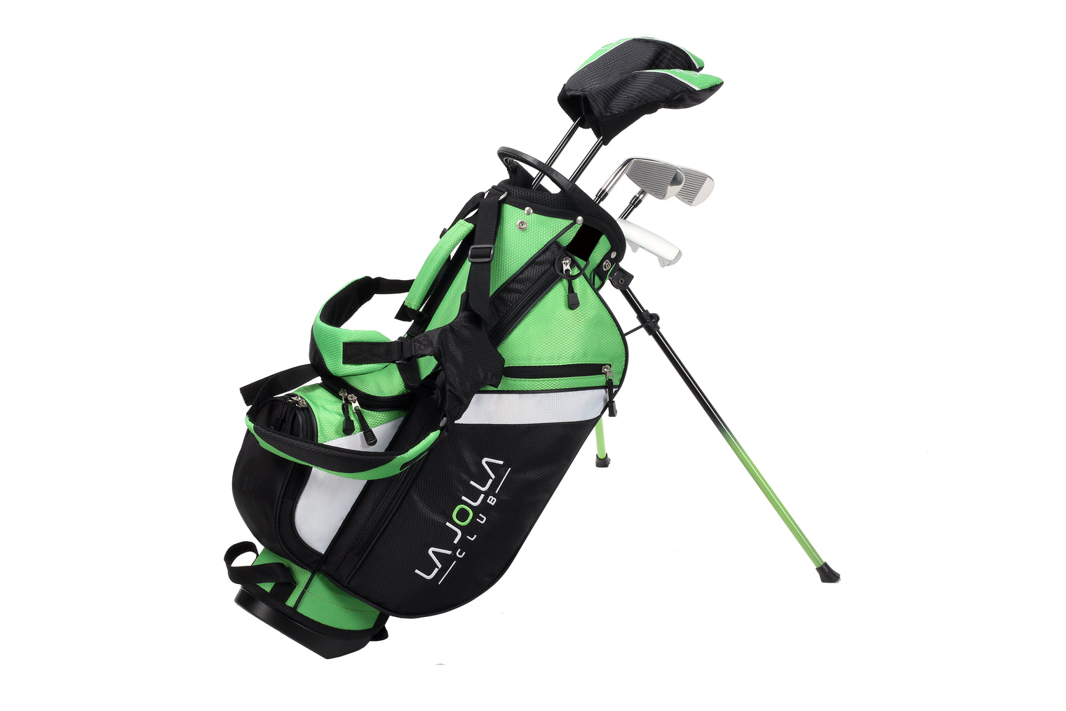 La Jolla Junior Golf Club Set – Lightweight Driver, Stainless Steel Irons & Wide Putter with Stand Bag (Available in 5 Age Groups - Right & Left Hand)