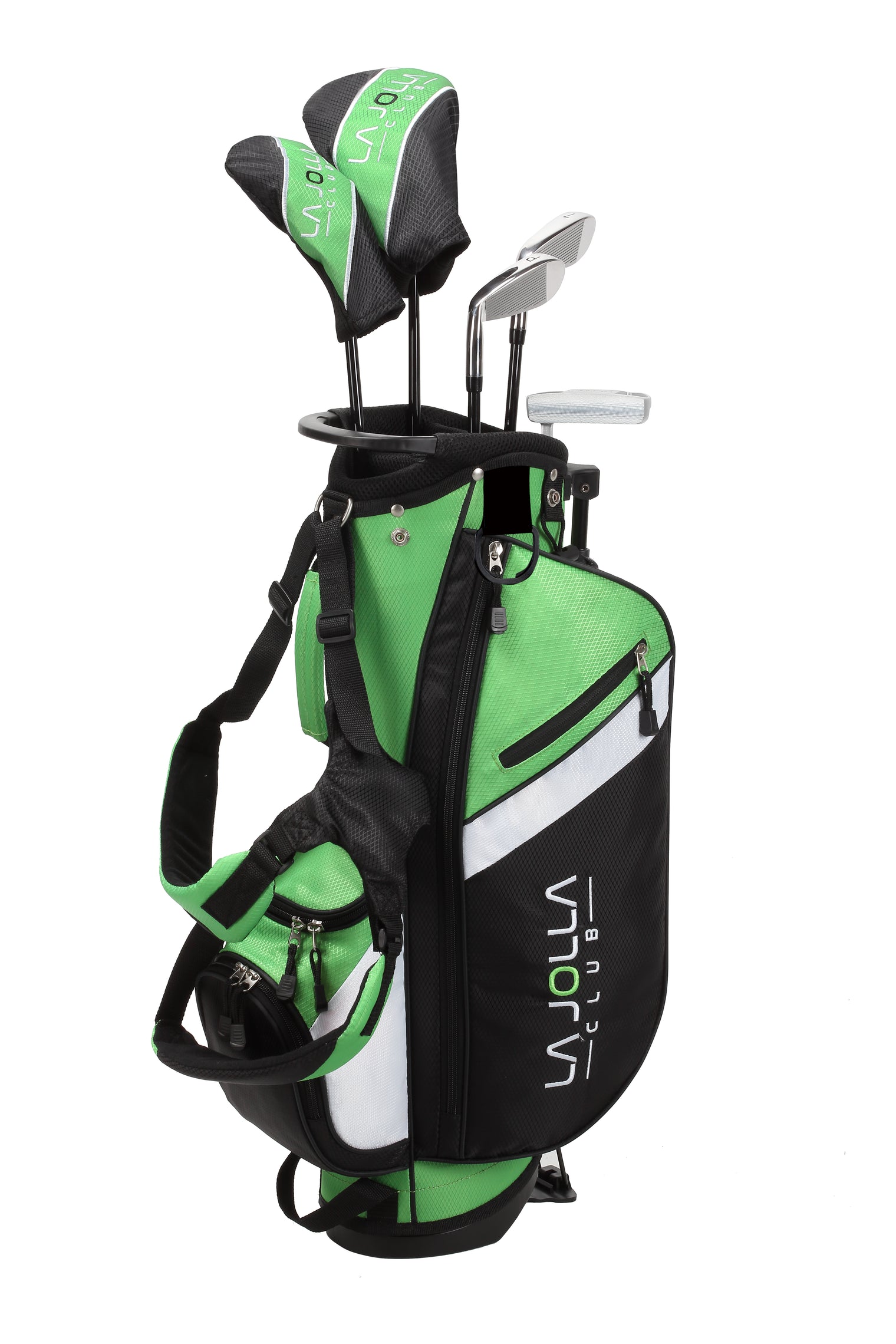 La Jolla Junior Golf Club Set – Lightweight Driver, Stainless Steel Irons & Wide Putter with Stand Bag (Available in 5 Age Groups - Right & Left Hand)